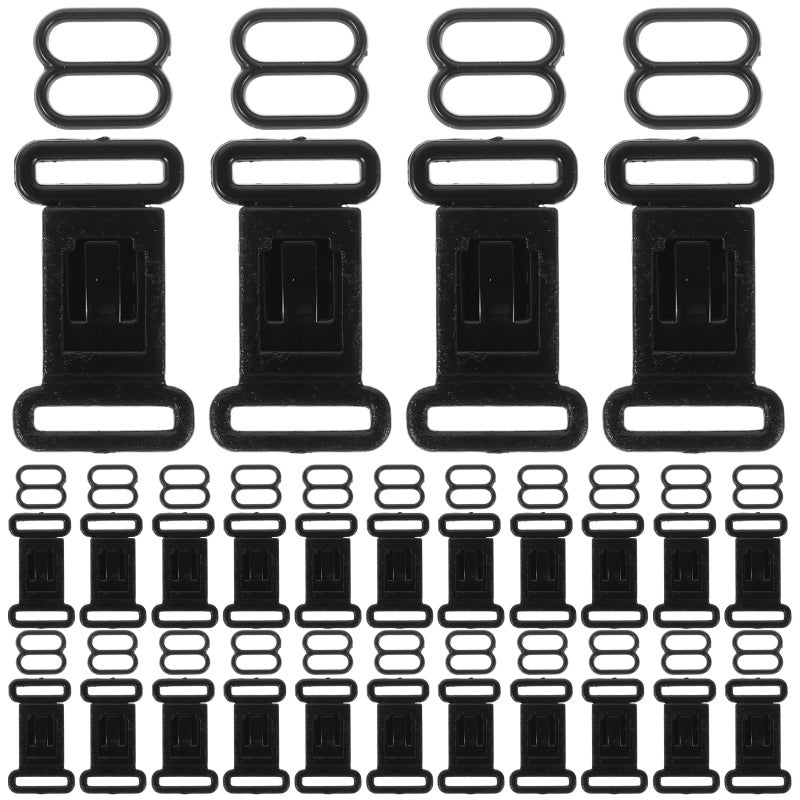 100 Sets Tie Clips: Adjustable Bowtie Clips Hook Fastener for Necktie Strap - Buckle for School Graduation Wedding Events - Image 1