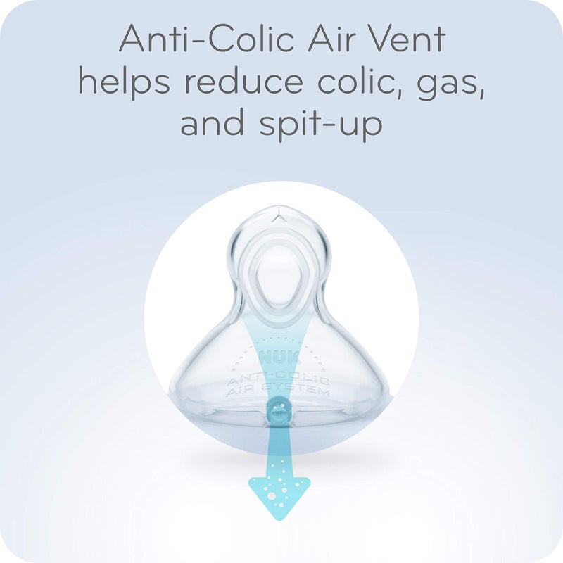 NUK Smooth Flow Anti Colic Baby Bottle, 10 oz, 3 Pack, Elephant - Image 2