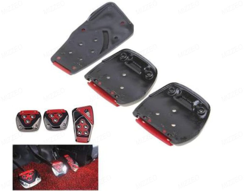 MIZZEO Extra Grip & High Performance Accelerator Brake Clutch Pedal Cover (Pack of 3) Red Compatible with Renault Kiger - Image 4