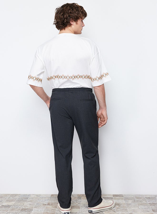 trendyol Anthracite Elastic Waist Slim Fit Trousers TMNAW21PL0107 - Image 5