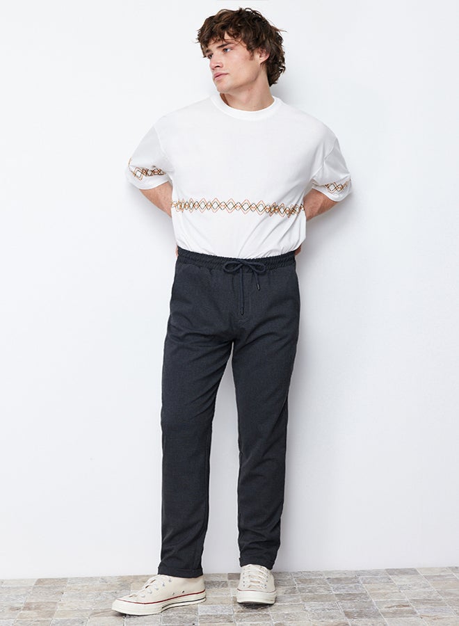 trendyol Anthracite Elastic Waist Slim Fit Trousers TMNAW21PL0107 - Image 4