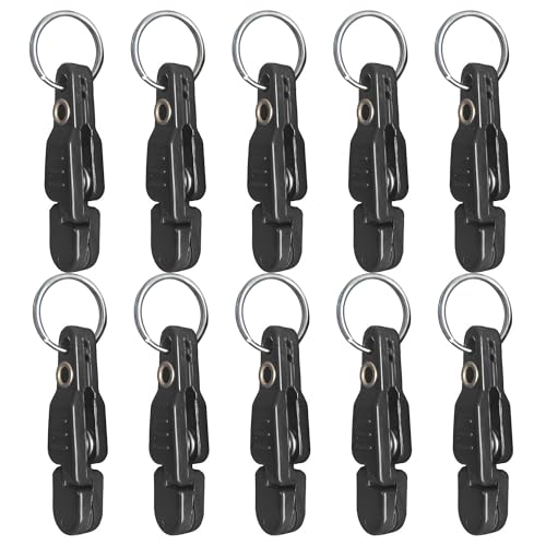 FUNORNAM 10pcs Heavy Tension Snap Release Clips for Kites Planer Board Downrigger Trolling Fishing (Black) - Image 1