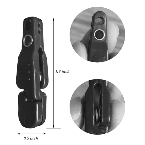 FUNORNAM 10pcs Heavy Tension Snap Release Clips for Kites Planer Board Downrigger Trolling Fishing (Black) - Image 2