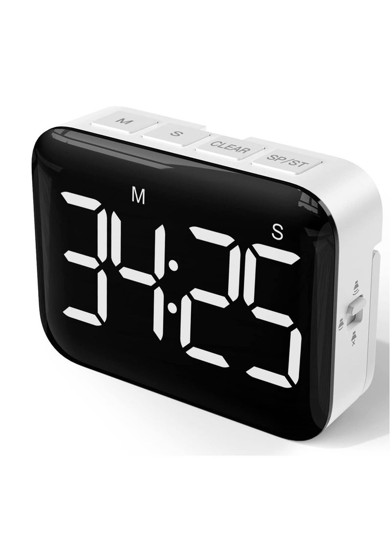 كابتن تيك Digital Kitchen Timer - Magnetic Countdown Count Up Timer with Large LED Display, 2 Brightness, Loud Volume, Easy for Cooking and for Kids Teachers and Seniors to Use (Batteries not Included) - Image 1