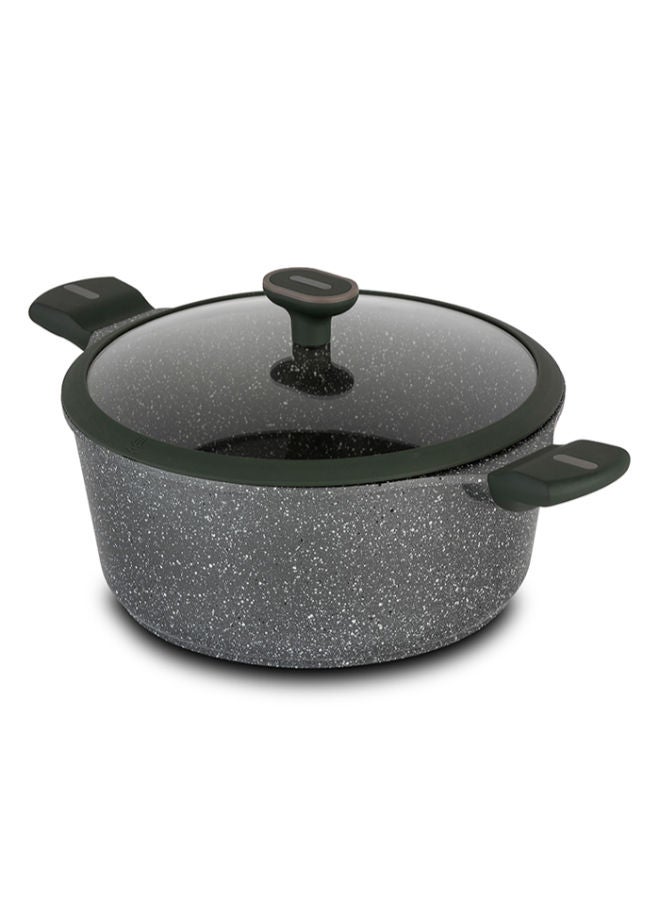 NAVA Die Cast Aluminum Casserole "Olea" With Lid And Nonstick Stone Coating -Black - Image 1
