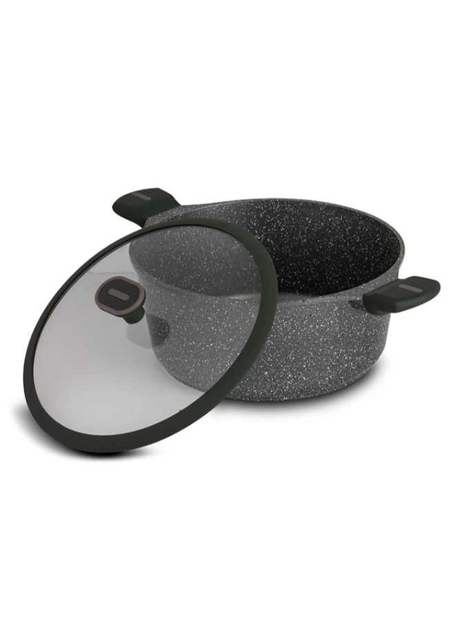 NAVA Die Cast Aluminum Casserole "Olea" With Lid And Nonstick Stone Coating -Black - Image 2