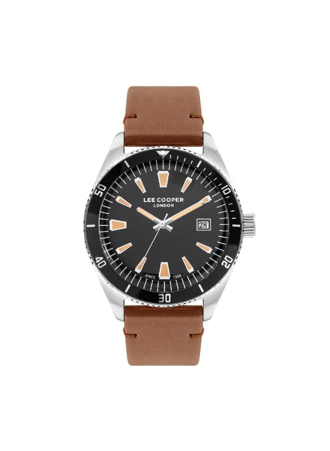 Lee Cooper Lee Cooper Men's 2315-3 Movement Watch, Analog Display and Leather Strap - LC07611.352, Brown