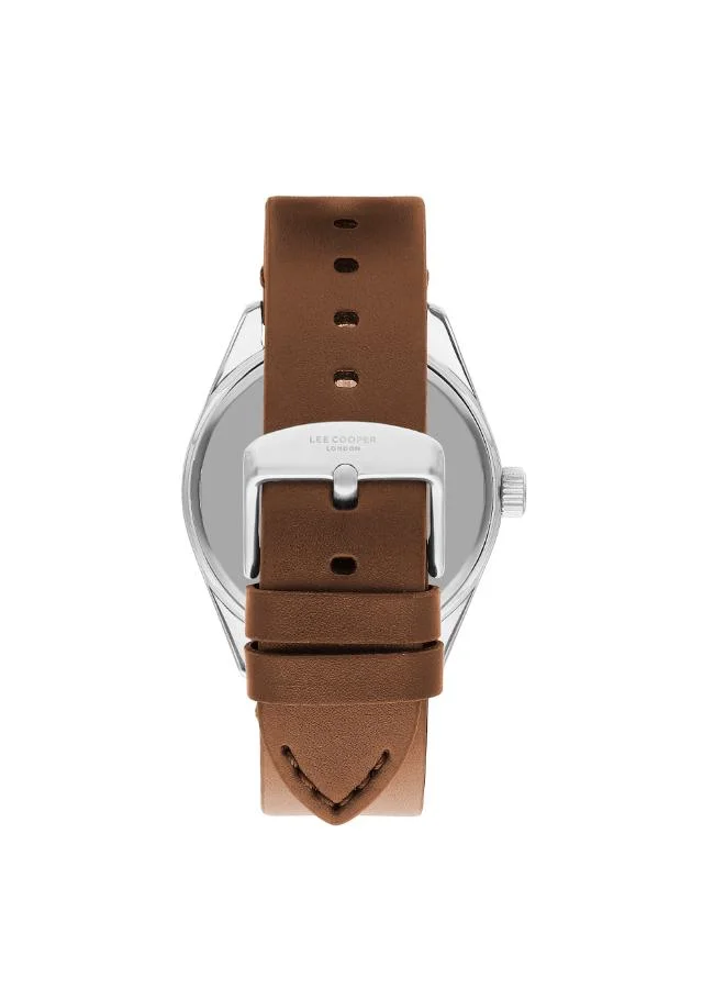 Lee Cooper Lee Cooper Men's 2315-3 Movement Watch, Analog Display and Leather Strap - LC07611.352, Brown
