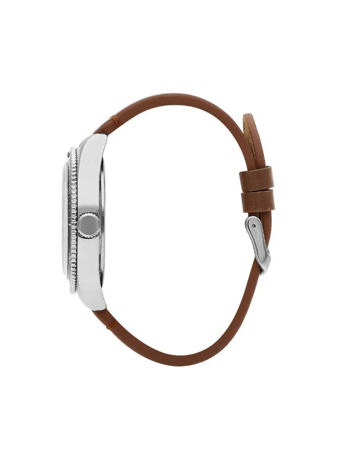 Lee Cooper Lee Cooper Men's 2315-3 Movement Watch, Analog Display and Leather Strap - LC07611.352, Brown