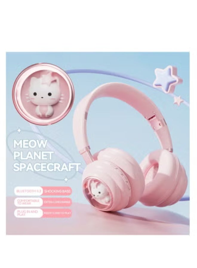 GULFLINK KE-30 Wireless Headset Over-Ear Headphones Bluetooth Pc Gaming Headphones Pink - Image 3