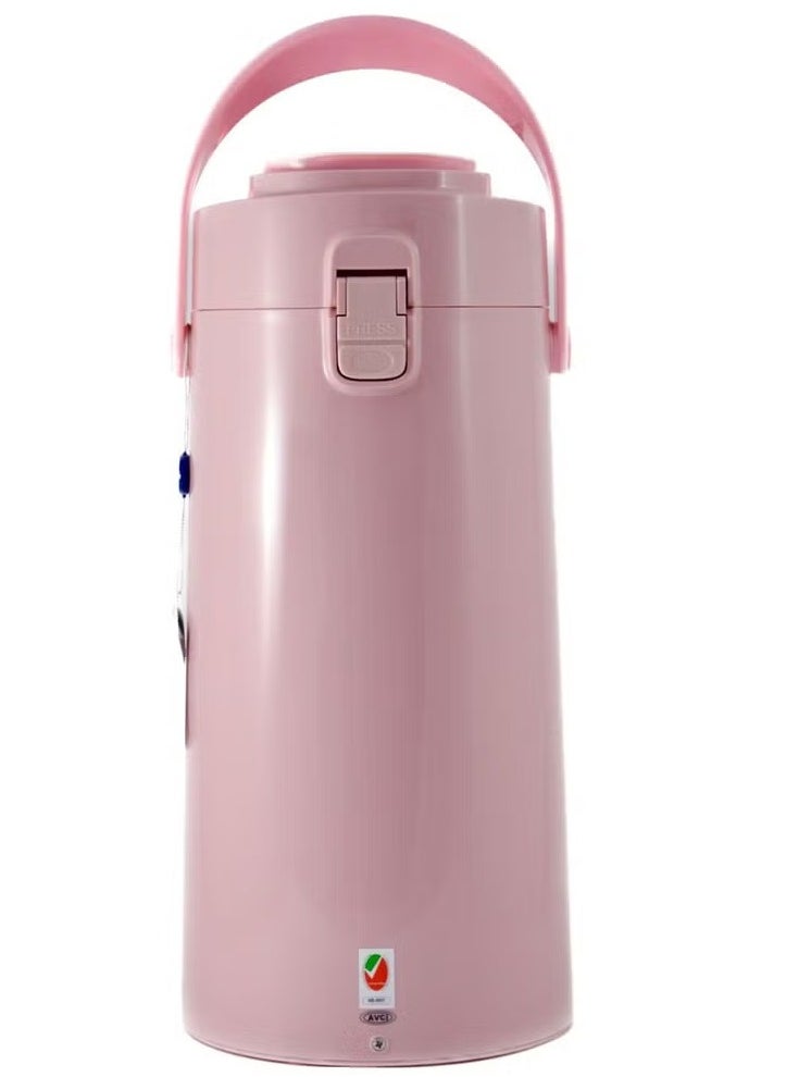 Homemaker Premium 3L Tea & Coffee Vacuum Flask with Pump (Pink) – Insulated Double Wall Glass, Excellent Heat Retention, Elegant Finish, and Portable Handle for Hot or Cold Beverages. 