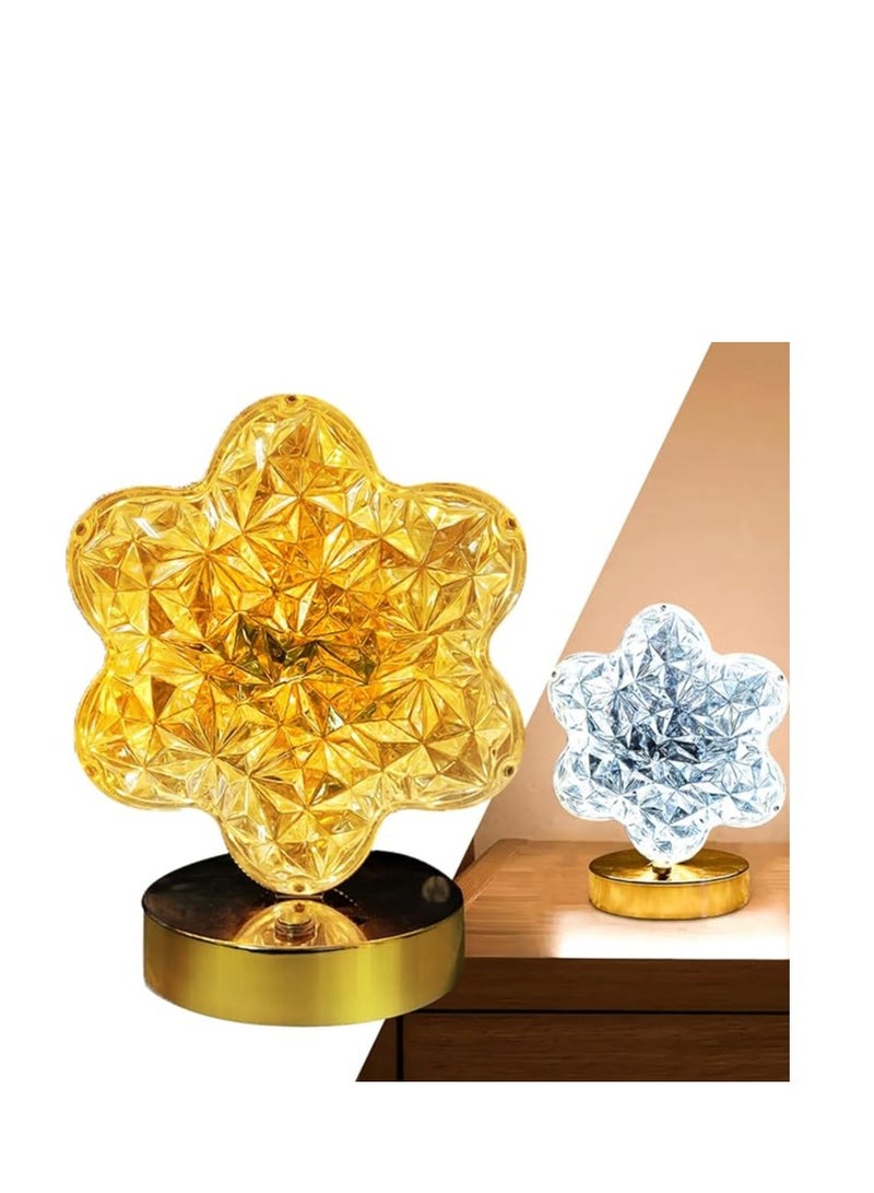 Golden Acrylic Crystal Table Lamp with 3 Lighting Modes and Touch Dimming - Image 1