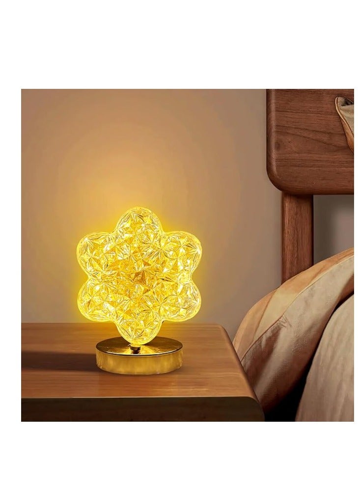 Golden Acrylic Crystal Table Lamp with 3 Lighting Modes and Touch Dimming - Image 2