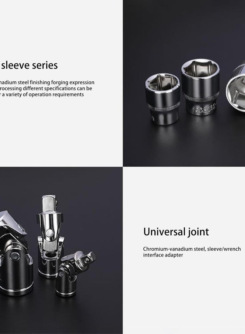 GGOOT Hardware Hand Tool for Car Repair Sleeve Ratchet Spanner Wrench Socket Set Professional Metalworking Home Kits - Image 5