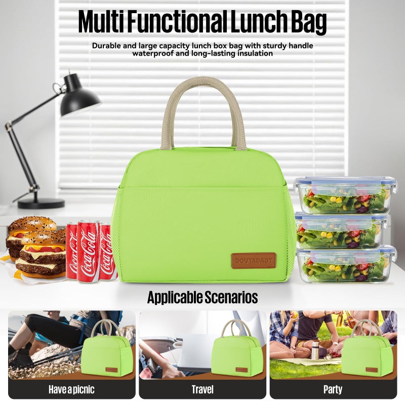 douyadady Lunch Bag Women/Men Lunch Box Women/Men (green) - Image 3