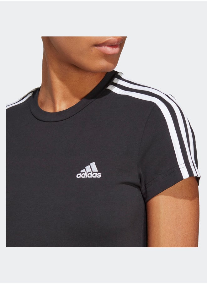 Adidas - Essentials 3-Stripes Single Jersey Fitted Tee Dress - Image 1