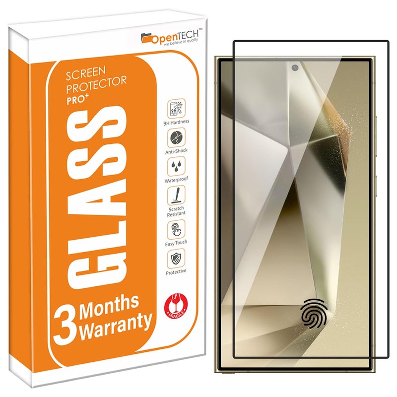 OpenTech® Military-Grade Gorilla Tempered Glass Screen Protector for Samsung Galaxy S24 Ultra with Edge to Edge Coverage - Case Friendly, Anti-scratch and Bubble free installation kit - Image 1