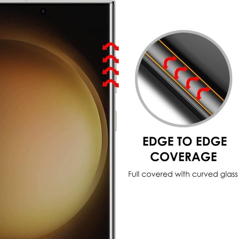 OpenTech® Military-Grade Gorilla Tempered Glass Screen Protector for Samsung Galaxy S24 Ultra with Edge to Edge Coverage - Case Friendly, Anti-scratch and Bubble free installation kit - Image 5
