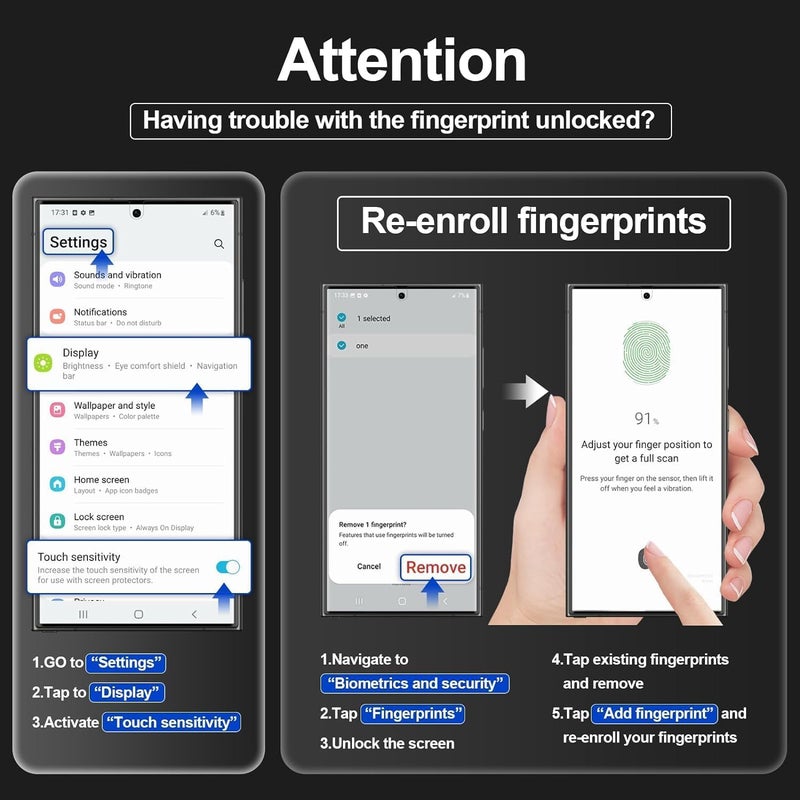 OpenTech® Military-Grade Gorilla Tempered Glass Screen Protector for Samsung Galaxy S24 Ultra with Edge to Edge Coverage - Case Friendly, Anti-scratch and Bubble free installation kit - Image 4