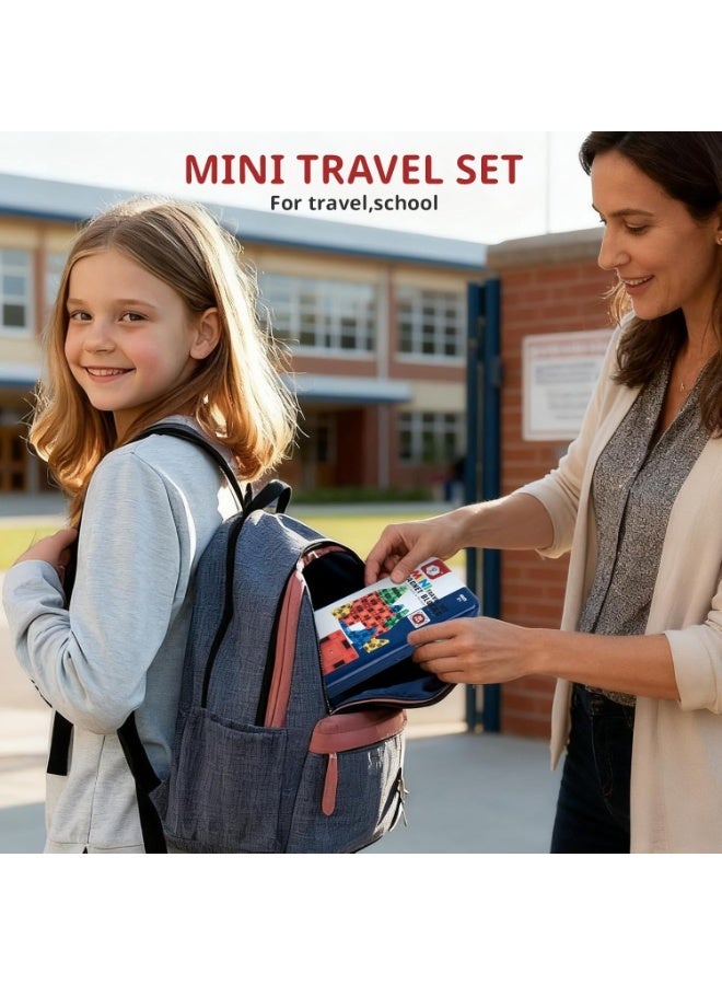 Mumfactory Mini Magnetic Tiles for Kids Ages 3-6, Magnetic Building Blocks, Travel size, 36 pcs - Image 2