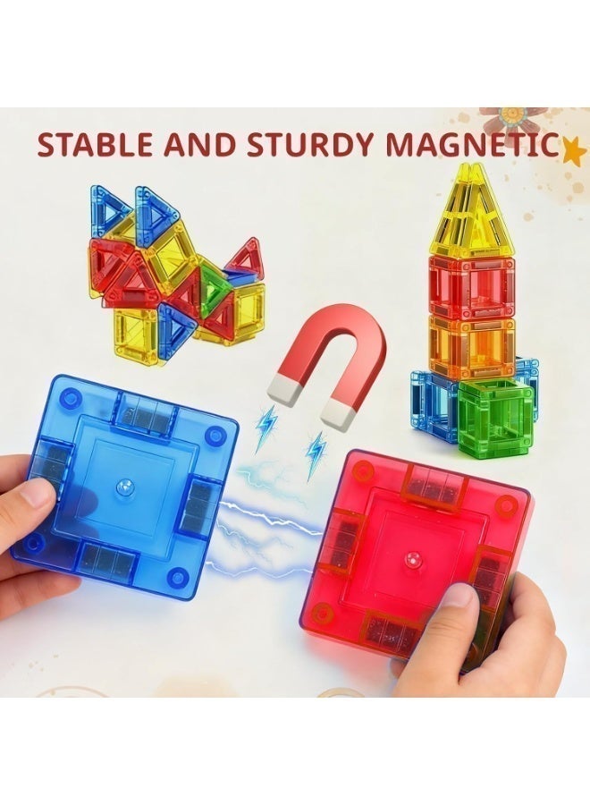 Mumfactory Mini Magnetic Tiles for Kids Ages 3-6, Magnetic Building Blocks, Travel size, 36 pcs - Image 5