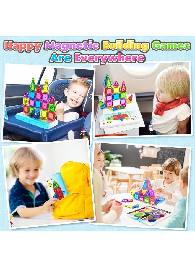 Mumfactory Mini Magnetic Tiles for Kids Ages 3-6, Magnetic Building Blocks, Travel size, 36 pcs - Image 3
