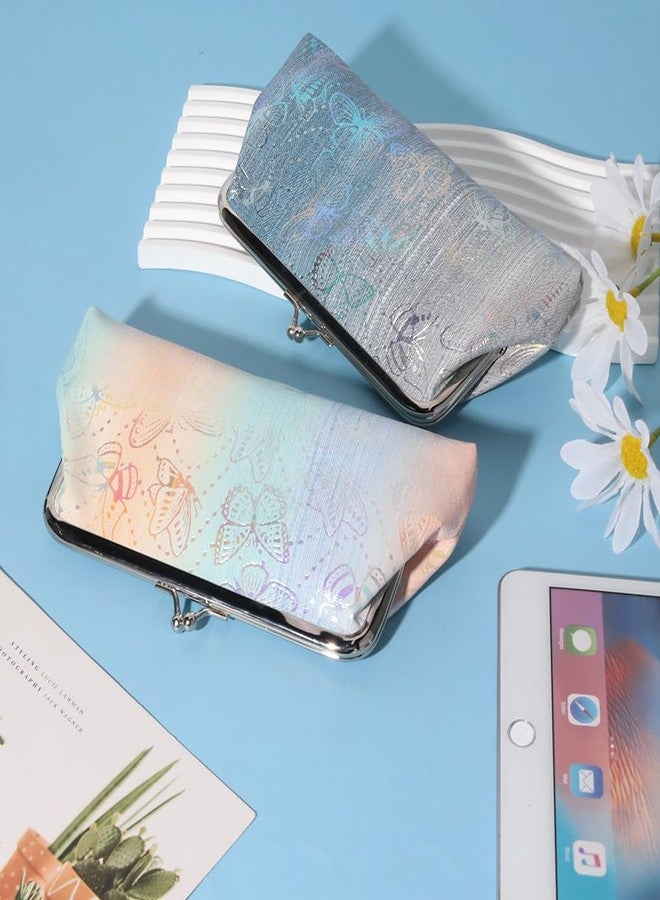 Oyachic 2 PCS Large Coin Purse Butterfly Wallet Kiss Lock Clasp Long Change Pouch Leather Clutch Handbags for Women,Ladies - Image 3