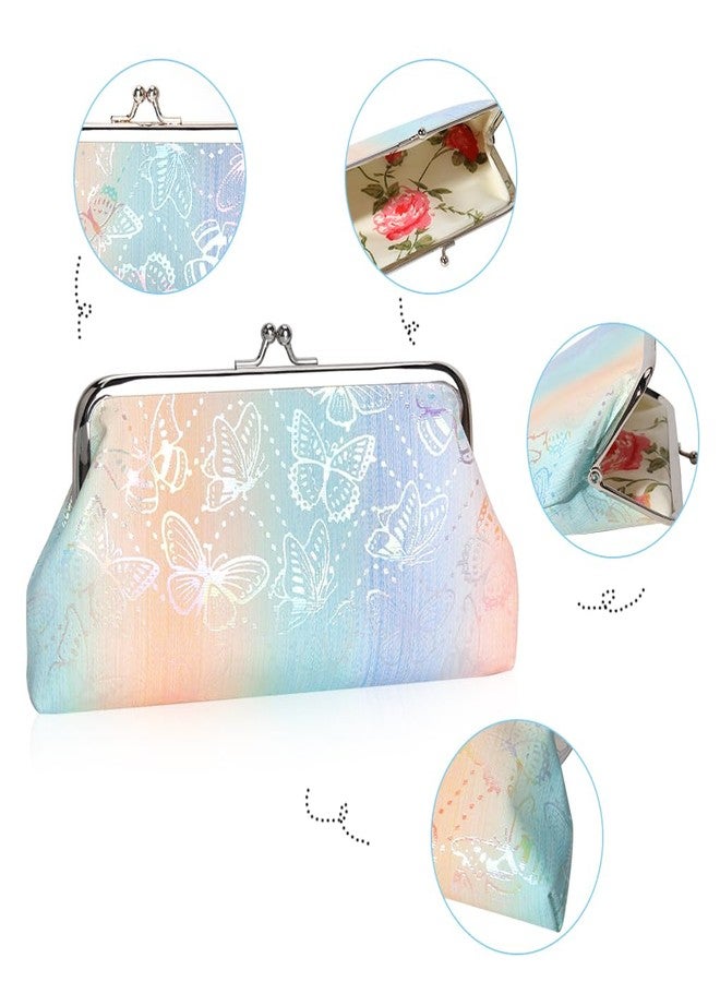 Oyachic 2 PCS Large Coin Purse Butterfly Wallet Kiss Lock Clasp Long Change Pouch Leather Clutch Handbags for Women,Ladies - Image 5