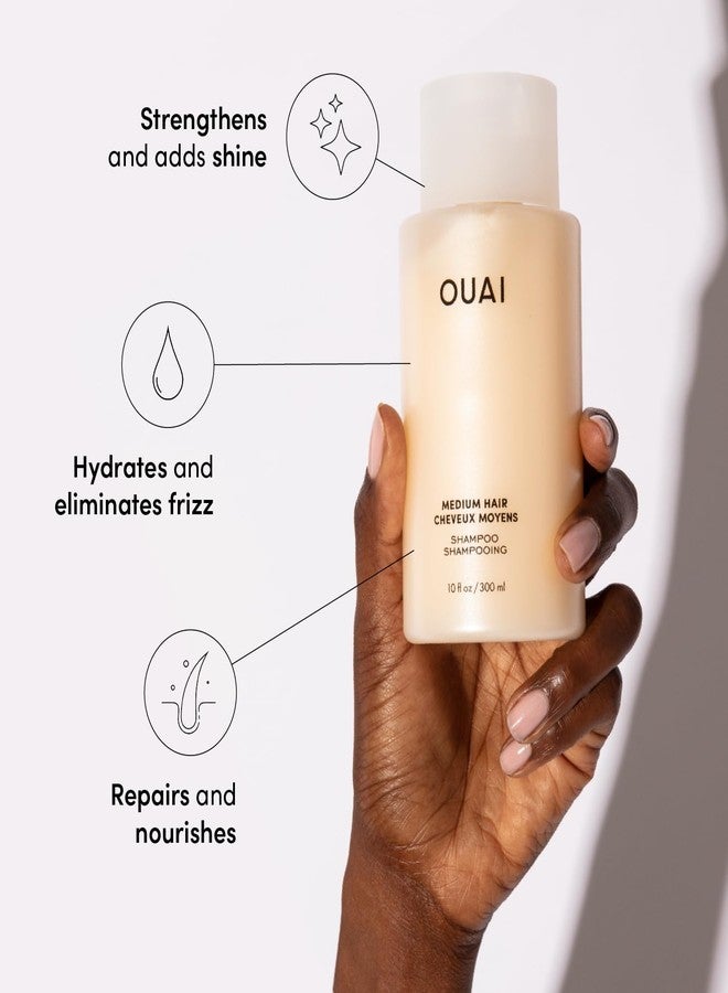 OUAI Medium Shampoo and Conditioner Set - Sulfate Free Shampoo and Conditioner for Medium Hair - Made with Keratin, Shea Butter & Avocado Oil - Free of Parabens & Phthalates (10 Fl Oz) - Image 2
