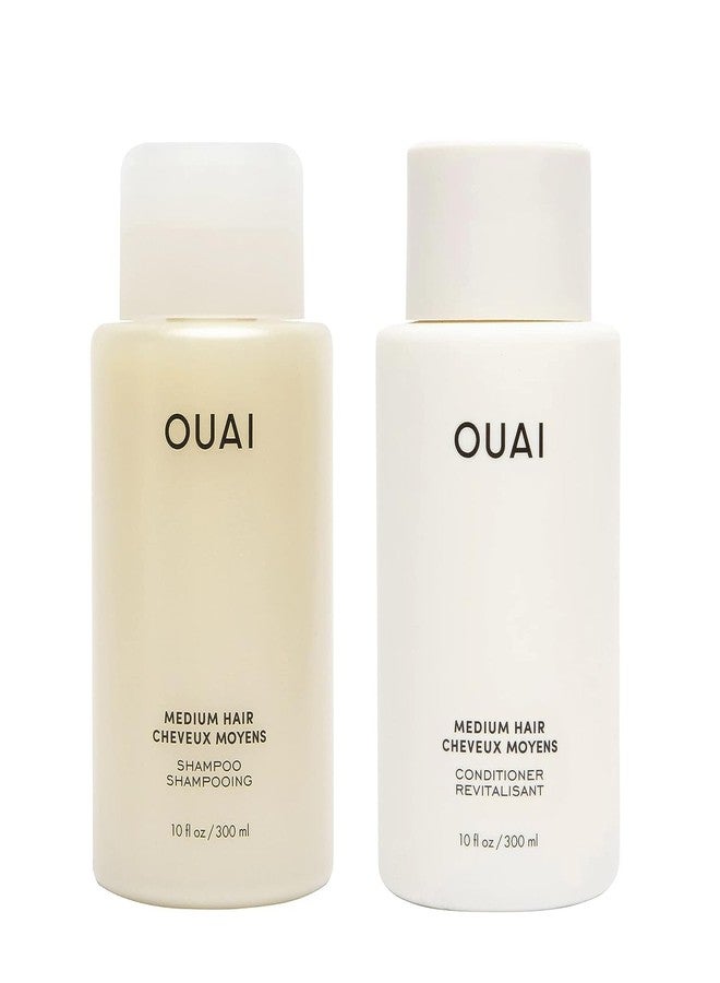 OUAI Medium Shampoo and Conditioner Set - Sulfate Free Shampoo and Conditioner for Medium Hair - Made with Keratin, Shea Butter & Avocado Oil - Free of Parabens & Phthalates (10 Fl Oz) - Image 1