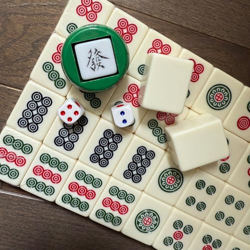 THY COLLECTIBLES مجموعة لعبة الماهجونغ الصينية التقليدية THY COLLECTIBLES 144 2 قطع احتياطية بلاط ملون عاجي - Image 5