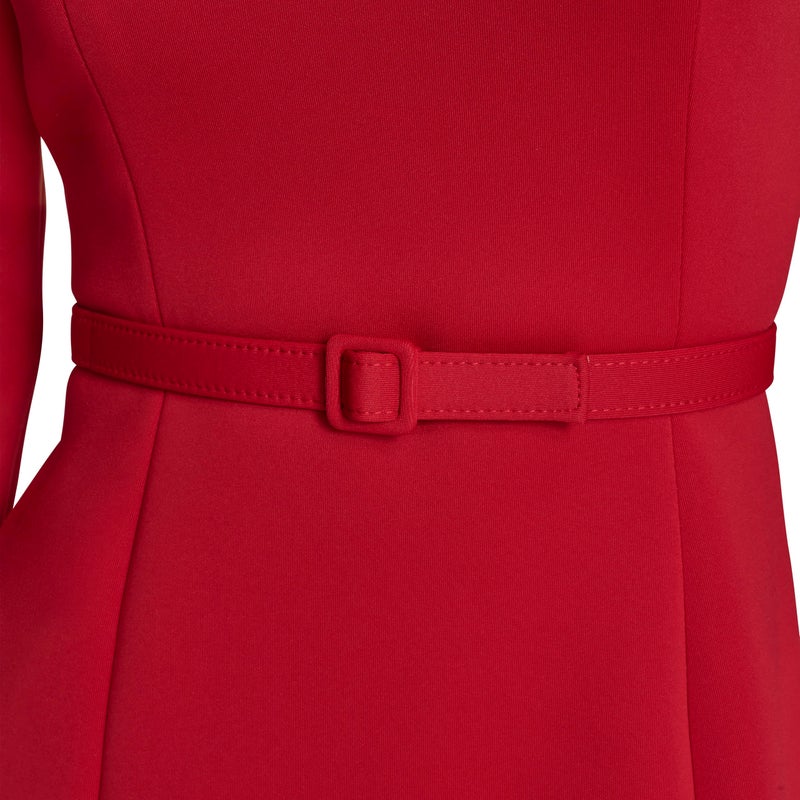 BCBG بلوزة بقبعة طويلة الأكمام للنساء من BCBG، حمراء ساخنة - Image 3