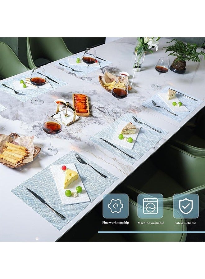 6 قطع مفارش مائدة مصنوعة من مادة PVC عالية الجودة، عازلة للحرارة، مقاومة للزيت، لا تتعفن بسهولة، مناسبة للاستخدام المنزلي والفنادق والمطاعم والمقاهي وغيرها، بيج 45 × 30 سم. - Image 3