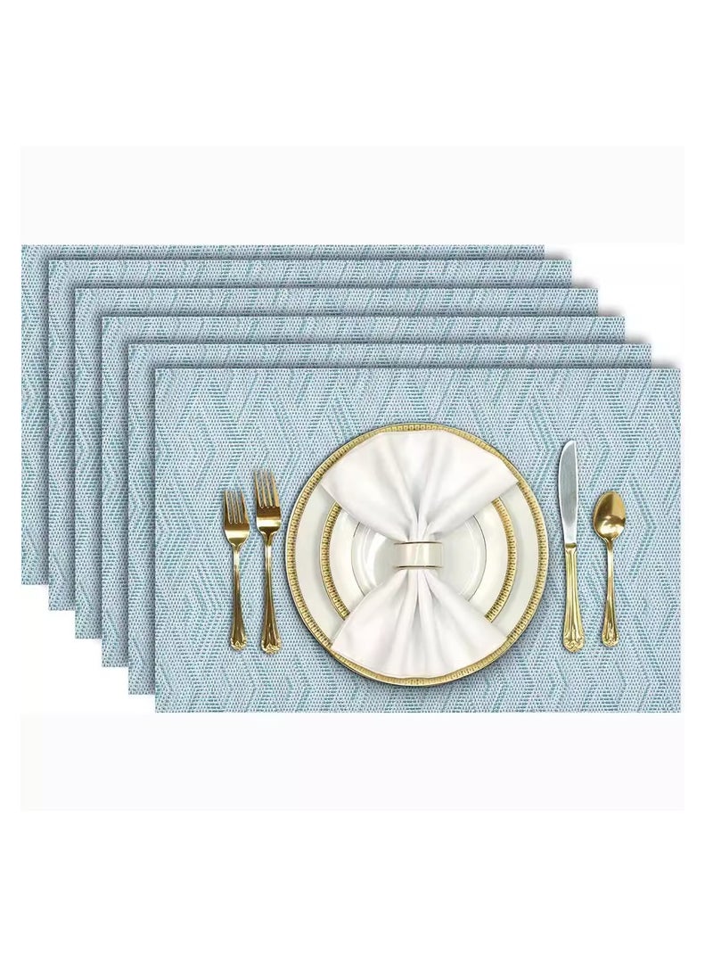 6 قطع مفارش مائدة مصنوعة من مادة PVC عالية الجودة، عازلة للحرارة، مقاومة للزيت، لا تتعفن بسهولة، مناسبة للاستخدام المنزلي والفنادق والمطاعم والمقاهي وغيرها، بيج 45 × 30 سم. - Image 1