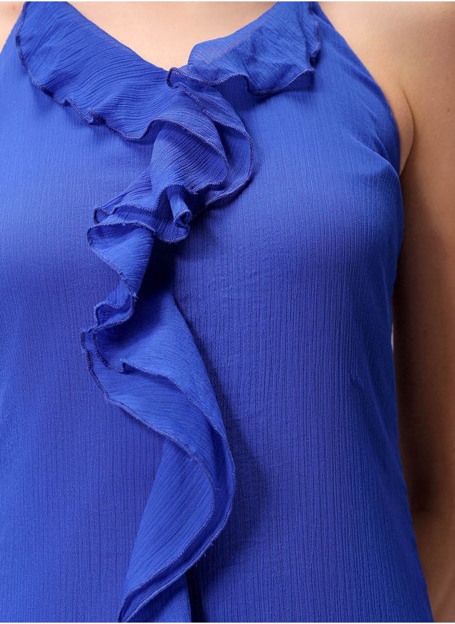 Freehand - Women Fitted Party Wear Solid Ruffle Dress - Image 1