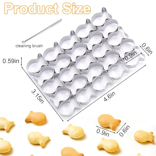 AIERSA Gold Fish Cracker Cutter,25 Cavity Fish Cookie Cutter,Mini Gold Fish Shapes Molds for Cookie,Non-stick Dough, Stainless Steels Cookie Cutters Mold for Baking - Image 2