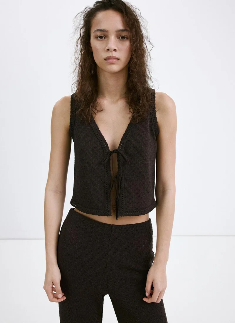 مانجو Bow Tie Waistcoat Top