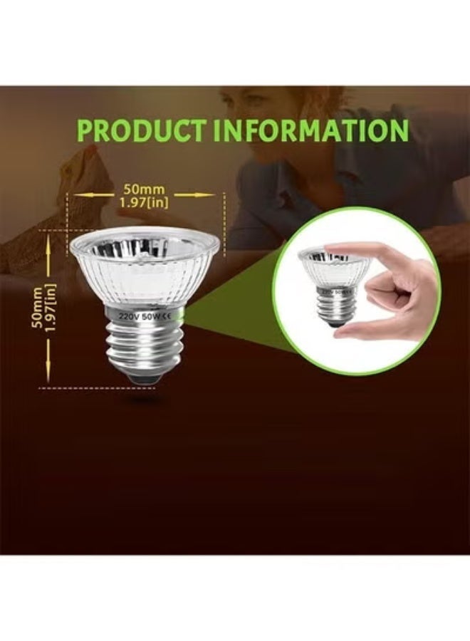 كيلا عبوة من 4 مصابيح حرارية بقوة 50 واط، مصابيح تدفئة للزواحف بالأشعة فوق البنفسجية لأحواض السمك - Image 4