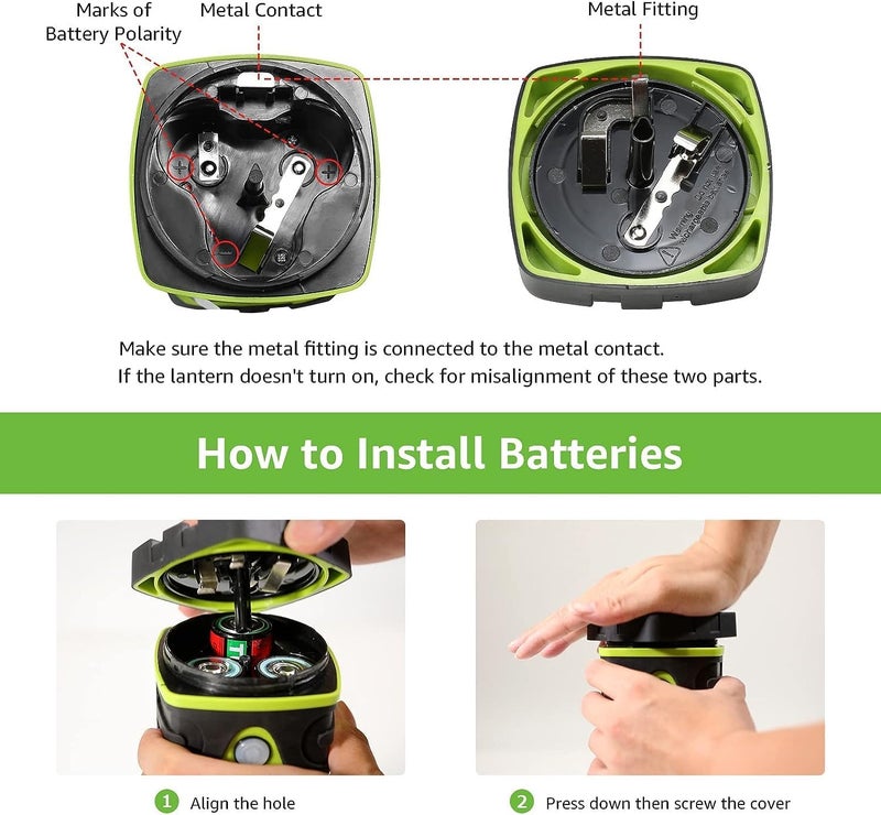 Lepro LE 1000LM Battery Powered LED Camping Lantern, Waterproof Tent Light with 4 Light Modes, Camping Essentials, Portable Lantern Flashlight for Camping, Emergency Light, Power Outages, Not Rechargeable - Image 4