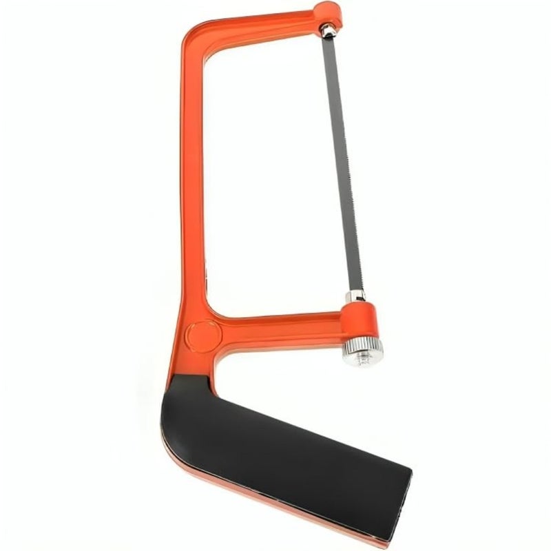 Mini hand saw for carpentry and woodworking, heavy duty adjustable steel blade, red and black color, 12 x 30 cm - Image 1