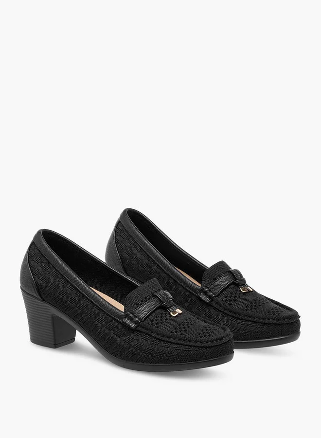 فلورا بيلا من شو إكسبرس Women Textured Slip-On Block Heel Shoes
