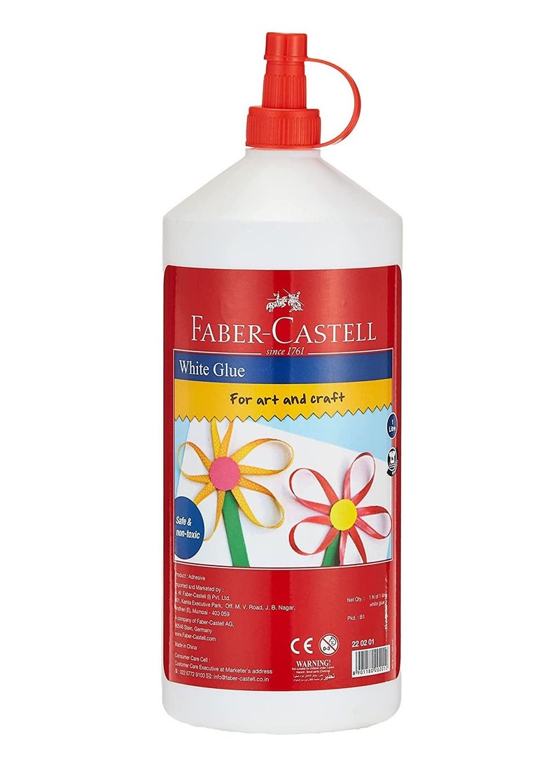 FABER-CASTELL 1000 مل غراء أبيض قابل للغسل  - Image 1