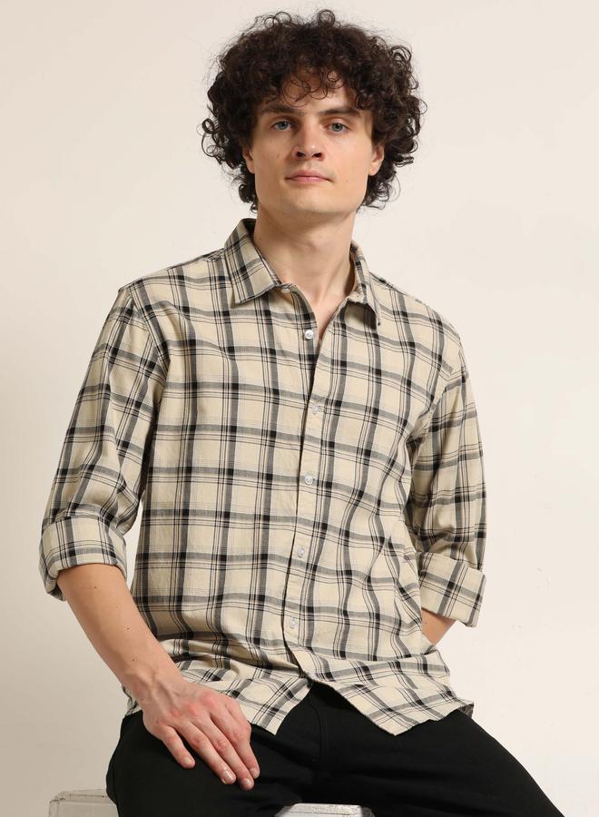 بوشيرت قميص كاجوال بطبعة مربعات - Image 1