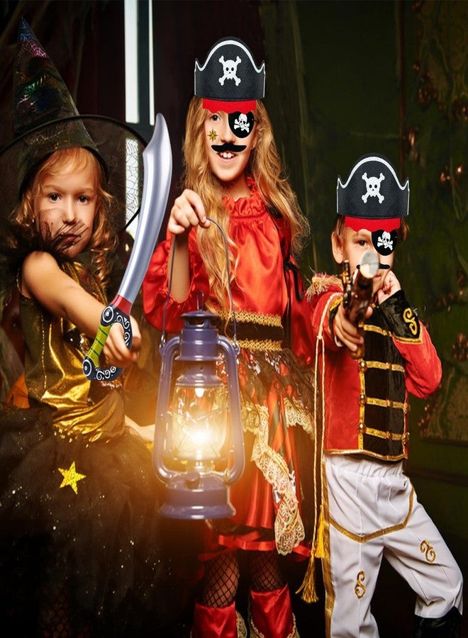 Hlimior Fun Pirate Party Supplies Set - 153-Piece Fun Pack for Kids: Pirate Birthday, Adventure & Souvenir - Includes 12 Hats, 12 Eye Patches, 12 Swords, 12 Beards, 12 moustaches，100 Gold Coins & 5 Stickers - Image 4
