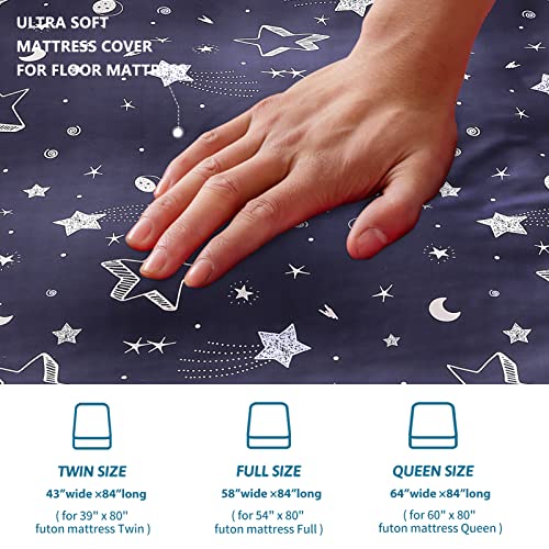 MAXYOYO Mattress Cover for Traditional Japanese Futon Mattress, Futon Floor Mats Cover with Zipper, Super Soft and Machine Washable, Star, Full - Image 3