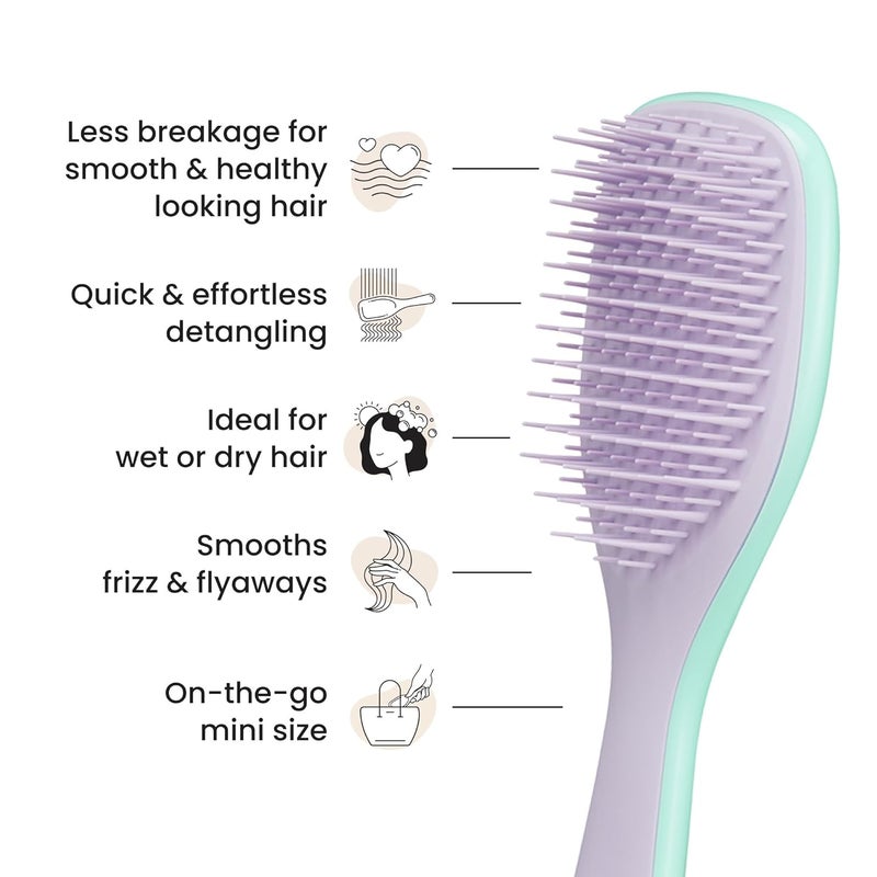 TANGLE TEEZER فرشاة شعر لإزالة التشابك النهائية، تقضي على العقد وتقلل من التكسر، فرشاة شعر صغيرة للسفر، تناسب الأيدي الصغيرة وجميع أنواع الشعر، ورقة الويستيريا - Image 4
