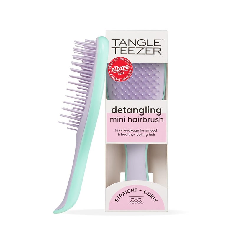 TANGLE TEEZER فرشاة شعر لإزالة التشابك النهائية، تقضي على العقد وتقلل من التكسر، فرشاة شعر صغيرة للسفر، تناسب الأيدي الصغيرة وجميع أنواع الشعر، ورقة الويستيريا - Image 1
