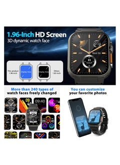 ibsun Smart Watch(Receive & Dial), 1.96" Screen IP68 Smart Watch for Men Women, SmartWatchs with Health Tracker/Fitness Tracker/Call/Text/AI Voice Assistant  - Image 2