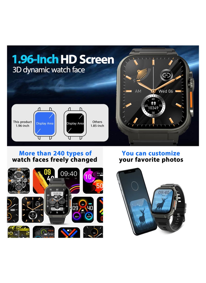 ibsun - Smart Watch(Receive & Dial), 1.96" Screen IP68 Smart Watch for Men Women, SmartWatchs with Health Tracker/Fitness Tracker/Call/Text/AI Voice Assistant - Image 1