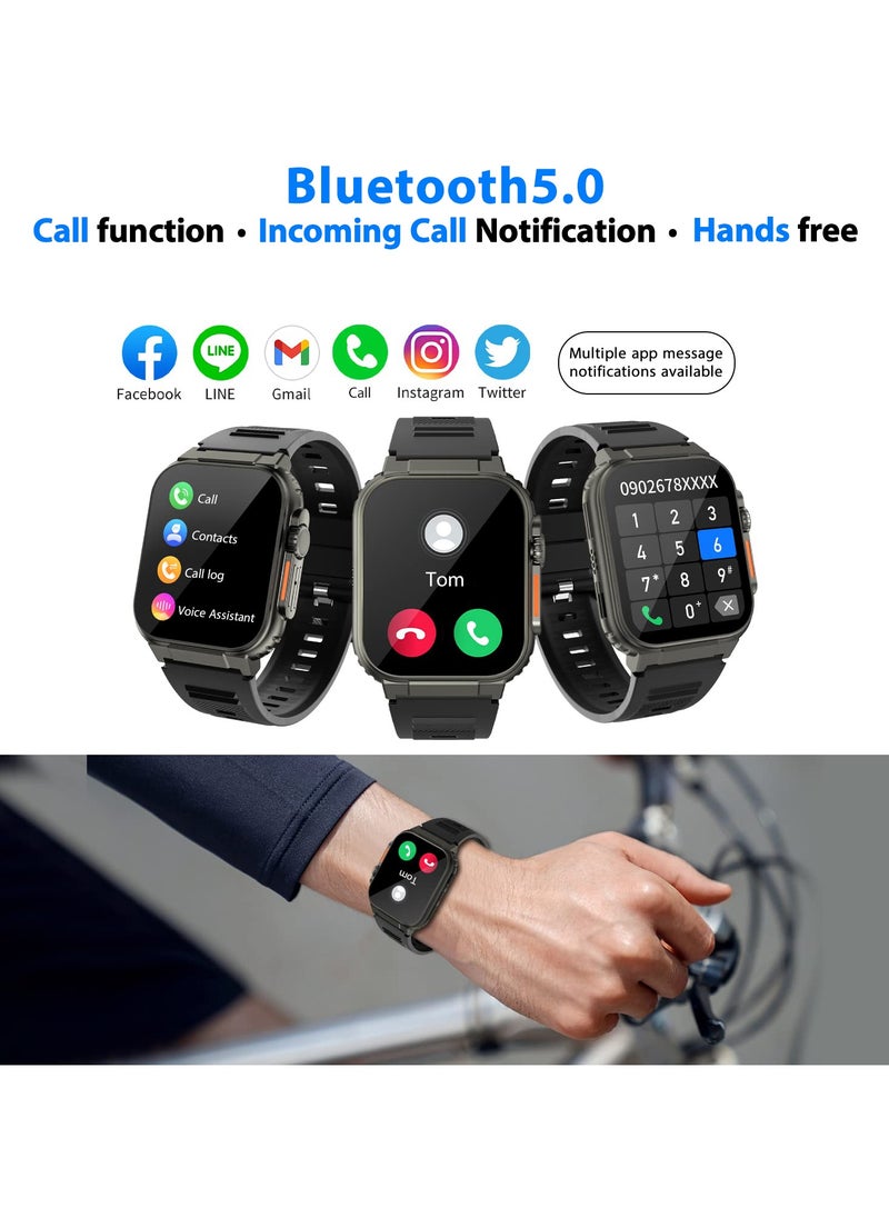 ibsun - Smart Watch(Receive & Dial), 1.96" Screen IP68 Smart Watch for Men Women, SmartWatchs with Health Tracker/Fitness Tracker/Call/Text/AI Voice Assistant - Image 1
